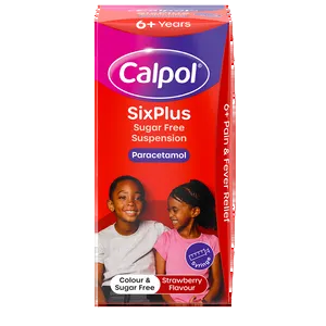 Calpol SixPlus Sugar Free Suspension Strawberry Flavour 6+ Years 100ml