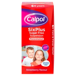 Calpol SixPlus Sugar Free Suspension Strawberry Flavour 6+ Years 100ml