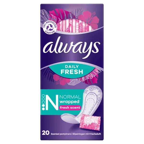 Always Daily Fresh Normal Wrapped Panty Liners Fresh Scent Pack of 20