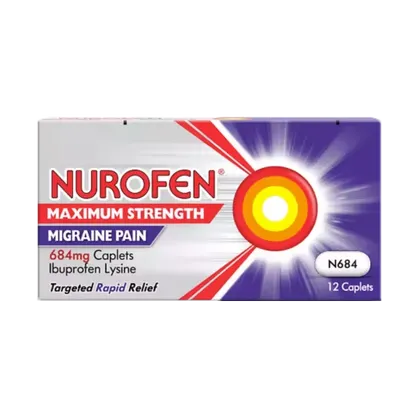 Nurofen Migraine Pain Maximum Strength 684mg Caplets Pack of 12