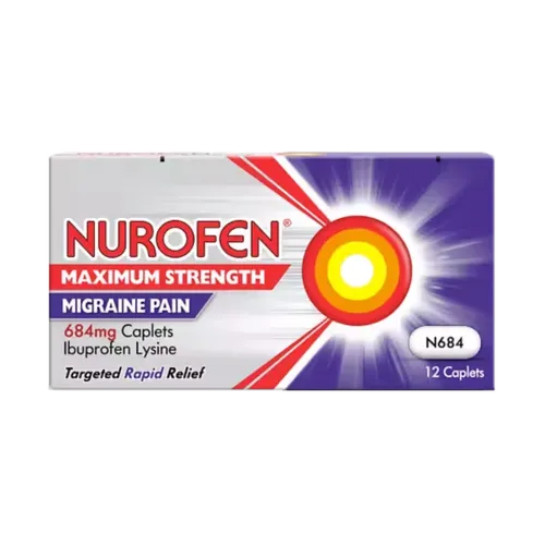 Nurofen Migraine Pain Maximum Strength 684mg Caplets Pack of 12