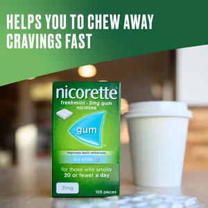 Nicorette® Icy White 2mg Gum Nicotine 105 Pieces (Stop Smoking Aid)