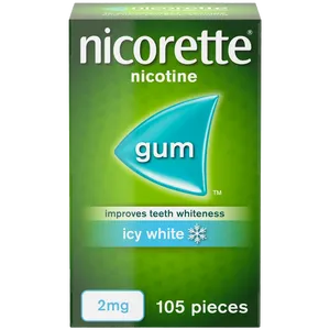 Nicorette® Icy White 2mg Gum Nicotine 105 Pieces (Stop Smoking Aid)