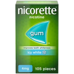 Nicorette® Icy White 4mg Gum Nicotine 105 Pieces (Stop Smoking Aid)