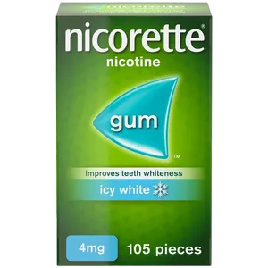 Nicorette® Icy White 4mg Gum Nicotine 105 Pieces (Stop Smoking Aid)