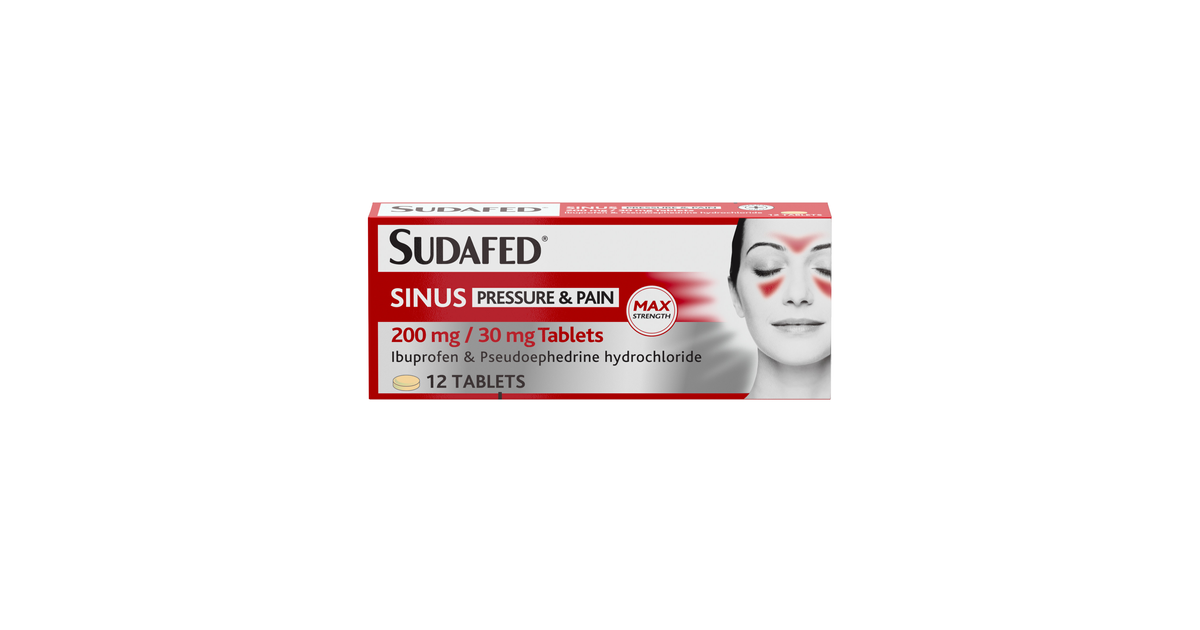 Sudafed Sinus Pressure & Pain Tablets Pack Of 12