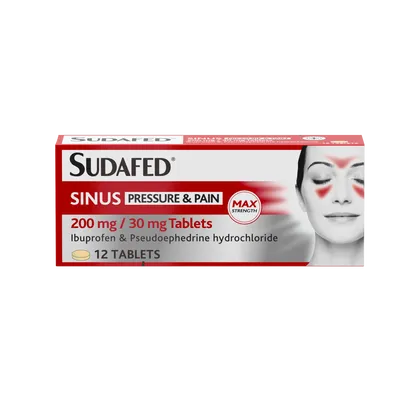 Sudafed Sinus Pressure & Pain Tablets Pack of 12