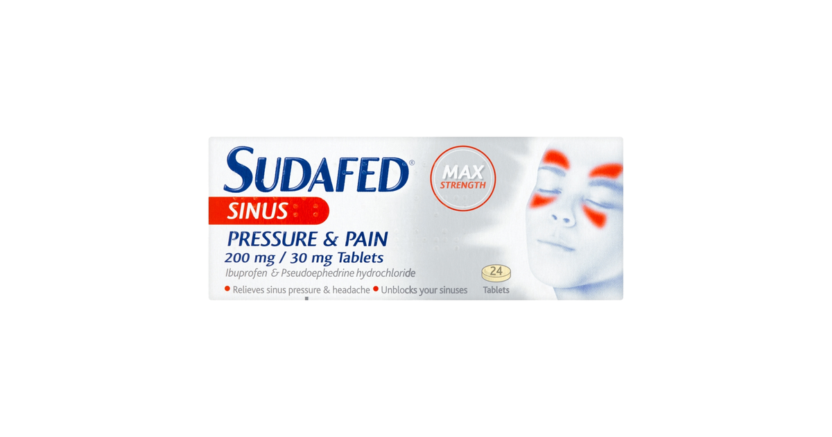 Sudafed Sinus Pressure & Pain Tablets Pack Of 24
