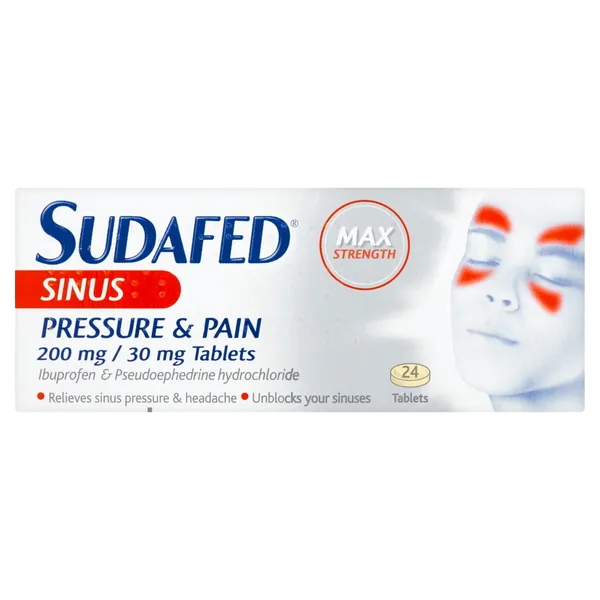 Sudafed Sinus Pressure & Pain Tablets Pack Of 24