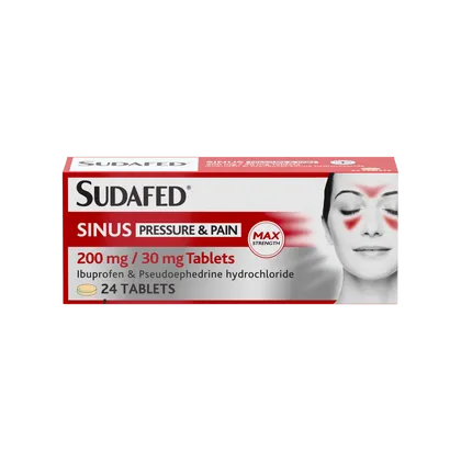 Sudafed Sinus Pressure & Pain Tablets Pack of 24