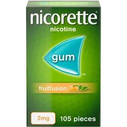 Nicorette® Fruitfusion 2mg Gum Nicotine 105 Pieces (Stop Smoking Aid)