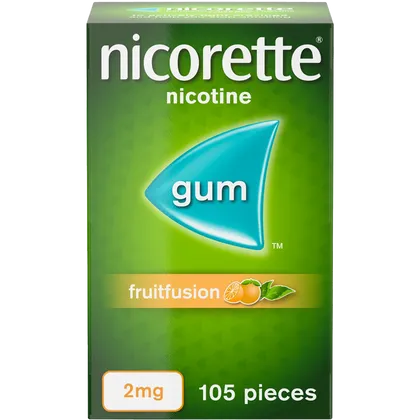 Nicorette® Fruitfusion 2mg Gum Nicotine 105 Pieces (Stop Smoking Aid)