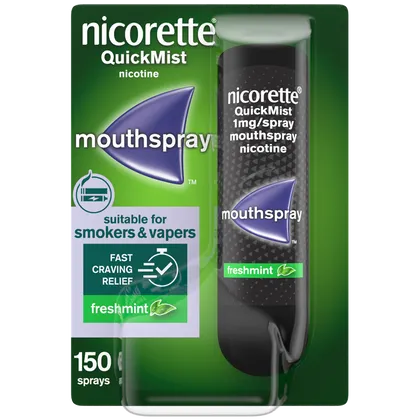 Nicorette® QuickMist 1mg/Spray Mouthspray Nicotine Freshmint- Single- 150 Sprays (Stop Smoking Aid)
