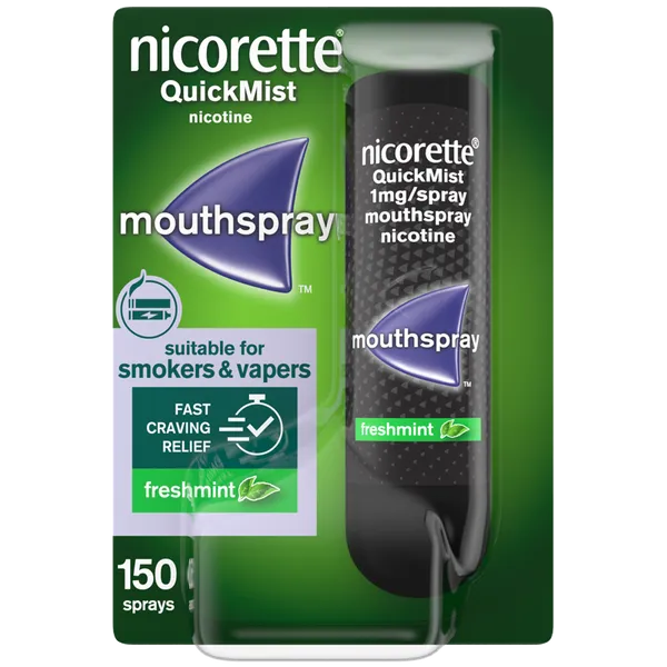 Nicorette® QuickMist 1mg/Spray Mouthspray Nicotine Freshmint- Single- 150 Sprays (Stop Smoking Aid)