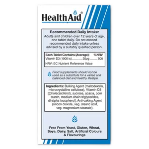 HealthAid Vitamin D3 1000iu Tablets Pack of 120