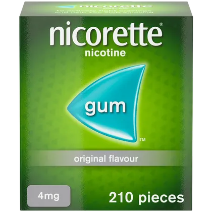 Nicorette® 4mg Original Gum Nicotine 210 Pieces (Stop Smoking Aid)