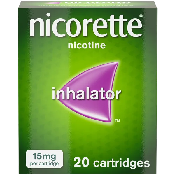 Nicorette 15mg Inhalator Nicotine 20 Cartridges (Stop Smoking Aid)