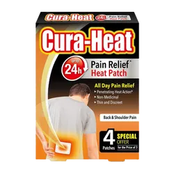 Cura-Heat Heat Packs Back & Shoulder Pain Pack of 4 (3+1)