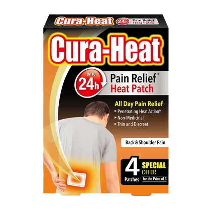 Cura-Heat Heat Packs Back & Shoulder Pain Pack of 4 (3+1)