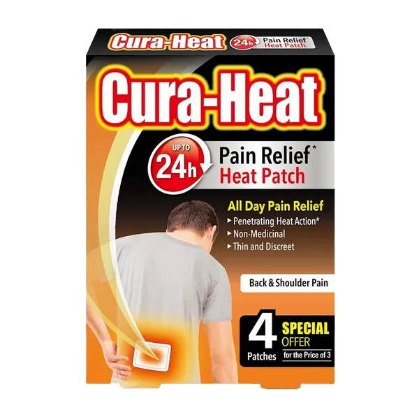 Cura-Heat Heat Packs Back & Shoulder Pain Pack of 4 (3+1)