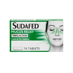 Sudafed Mucus Relief Triple Action Tablets Pack of 16
