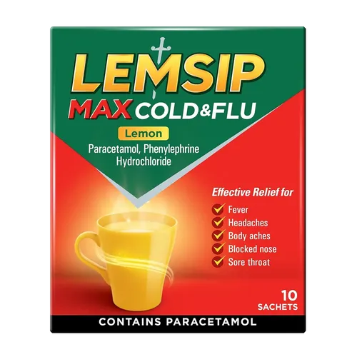 Lemsip Max Cold & Flu Sachets Lemon Pack of 10
