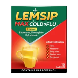 Lemsip Max Cold & Flu Sachets Lemon Pack of 10