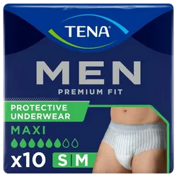 TENA Men Premium Fit Maxi Pants Small/Medium Pack of 10