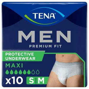 TENA Men Premium Fit Maxi Pants Small/Medium Pack of 10
