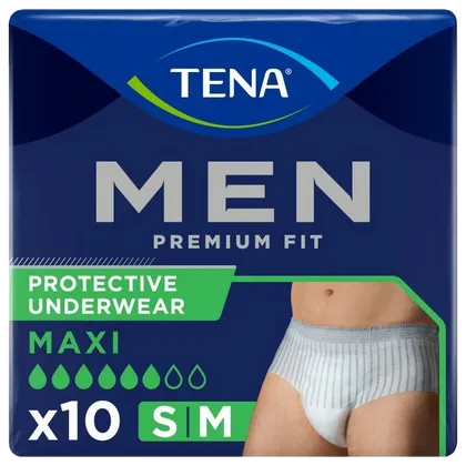 TENA Men Premium Fit Maxi Pants Small/Medium Pack of 10