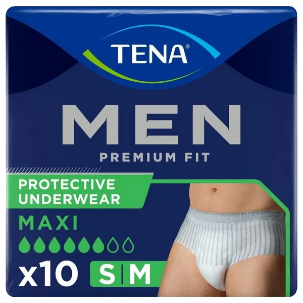 TENA Men Premium Fit Maxi Pants Small/Medium Pack of 10