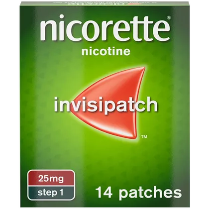 Nicorette® Step 1 InvisiPatch 25mg, 14 Nicotine Patches (Stop Smoking Aid)