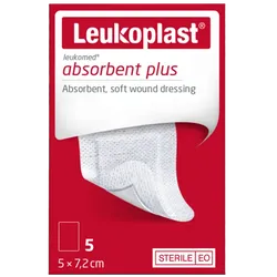 Leukoplast Leukomed Absorbent Plus Wound Dressing 5cm x 7.2cm Pack of 5