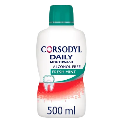 Corsodyl Daily Freshmint Mouthwash Alcohol Free 500ml