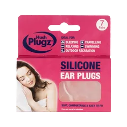 Hush Plugz Silicone Ear Plugs 7 Pairs