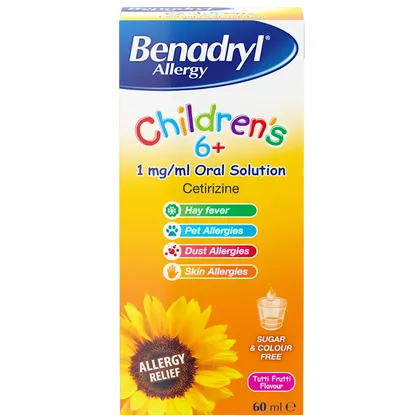 Benadryl Allergy Relief 1mg Children's 6+ Oral Solution 60ml