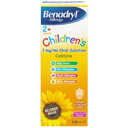 Benadryl Allergy Relief Children's 2+ 1mg Oral Solution 120ml