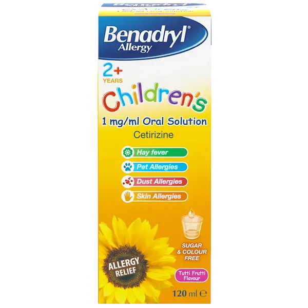 Benadryl Allergy Relief Children's 2+ 1mg Oral Solution 120ml