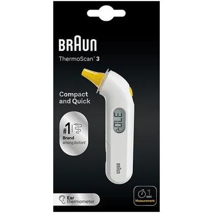 Braun ThermoScan 3 Compact Ear Thermometer IRT 3030