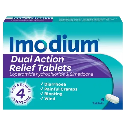 Imodium Dual Action Relief Tablets Pack of 6