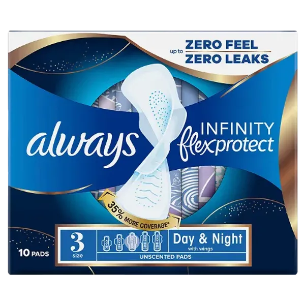 Always Infinity FlexProtect Night Size 3 Pack of 10 Pads