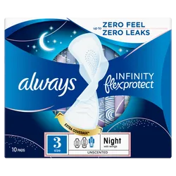 Always Infinity FlexProtect Night Pack of 10 Pads