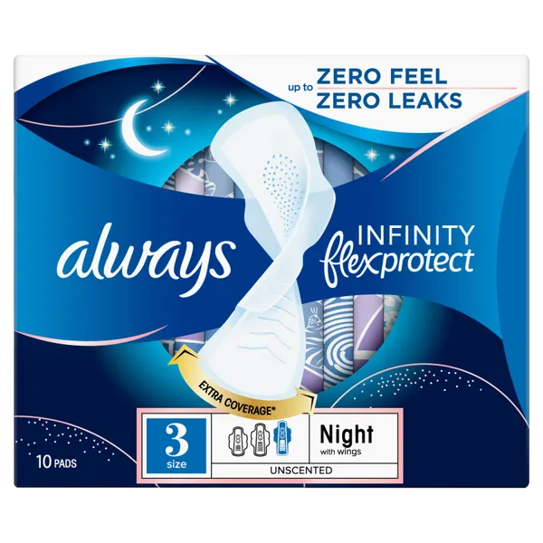 Always Infinity FlexFoam Pads for Women Size 4 Overnight - Shop