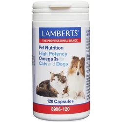 Lamberts Pet Nutrition Omega 3 Capsules for Cats and Dogs Pack of 120