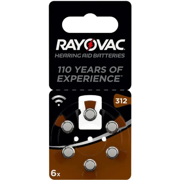 Varta Rayovac Hearing Aid Battery Size 312 Pack of 6