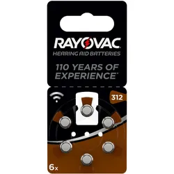 Varta Rayovac Hearing Aid Battery Size 312 Pack of 6
