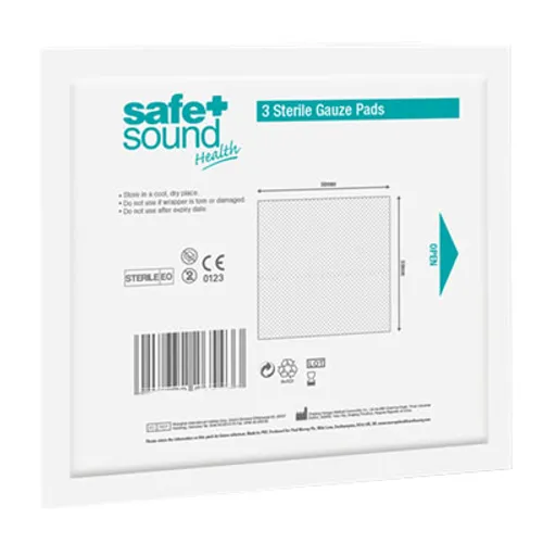 Safe & Sound Sterile Gauze Pads 10cm x 10cm Pack of 3