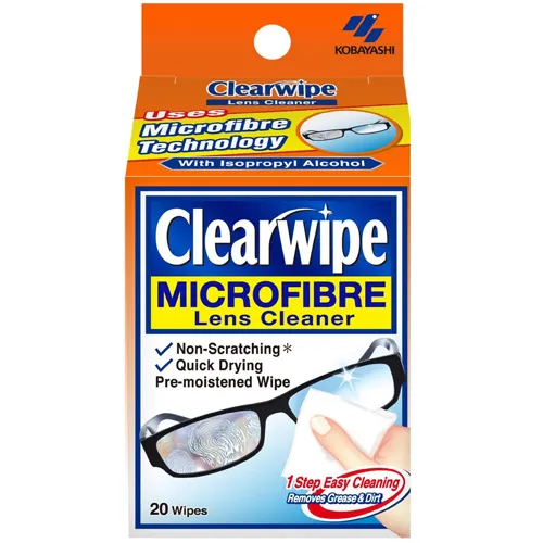 Clearwipe Microfibre Lens Cleaner Wipes Pack of 20
