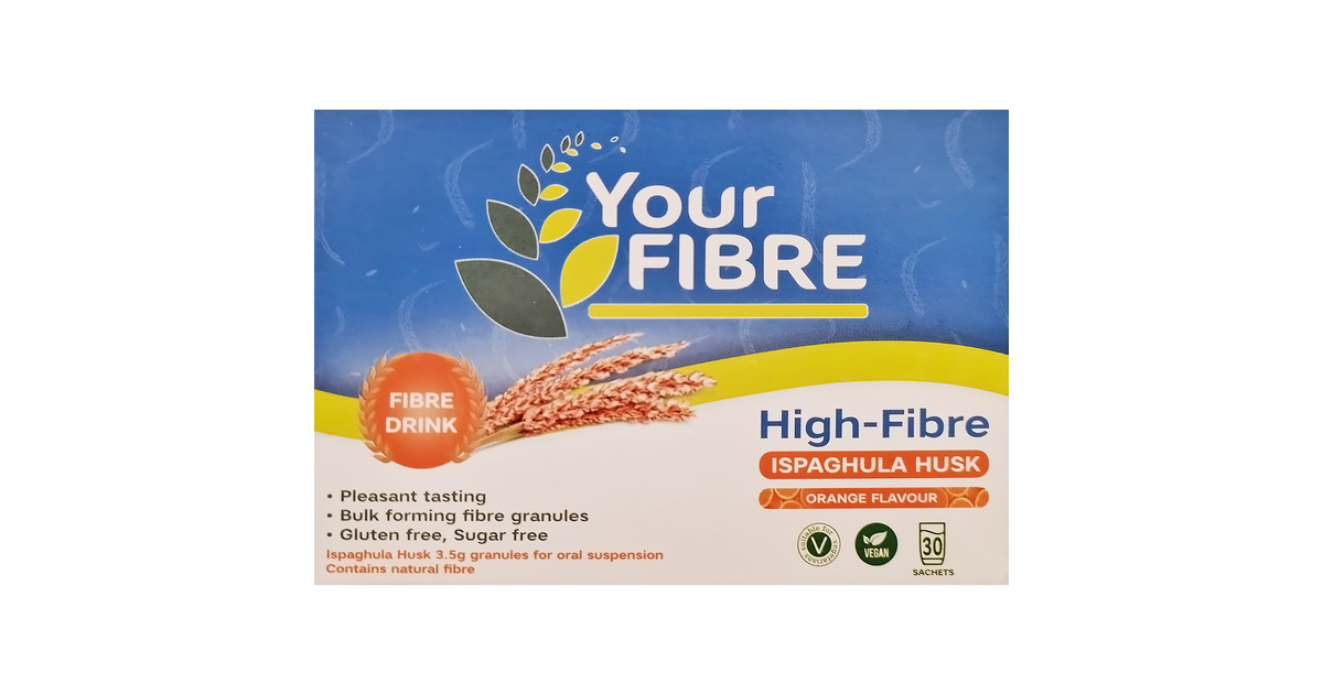 YourFIBRE Ispaghula Husk Orange Flavour Pack of 30