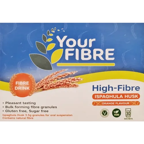 YourFIBRE Ispaghula Husk Orange Flavour Pack of 30